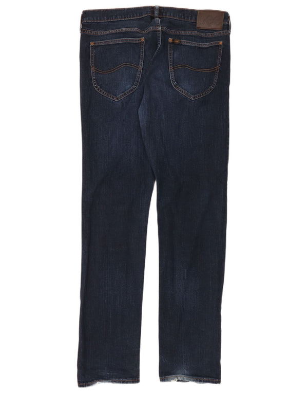 Lee Mens Daren Zip Fly Slim Jeans W34 L34 Azul Marinho Algodão