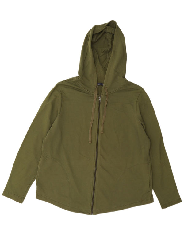 Suéter feminino Marks & Spencer com capuz e ajuste regular Reino Unido 16 algodão cáqui Lagre