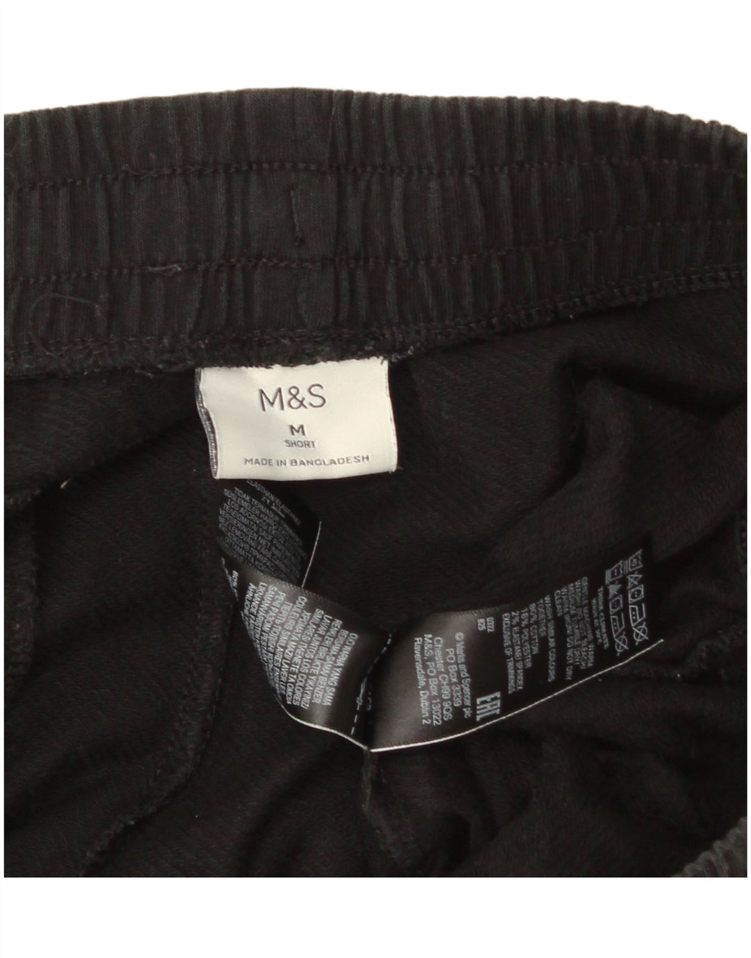 Calça de treino masculina Marks & Spencer de algodão preto médio