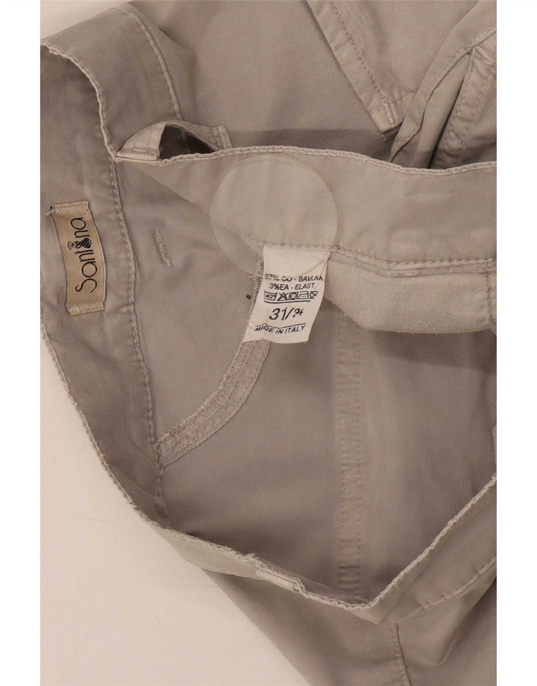 Calça cargo slim masculina vintage W31 L30 algodão cinza