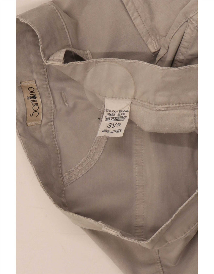 Calça cargo slim masculina vintage W31 L30 algodão cinza