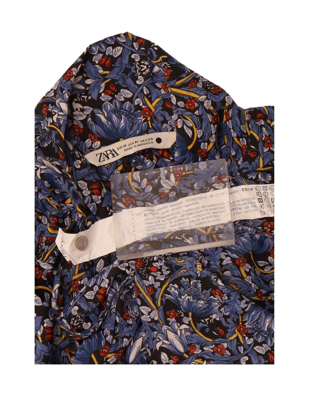 Blusa feminina oversized ZARA UK 14 média floral multicolorida