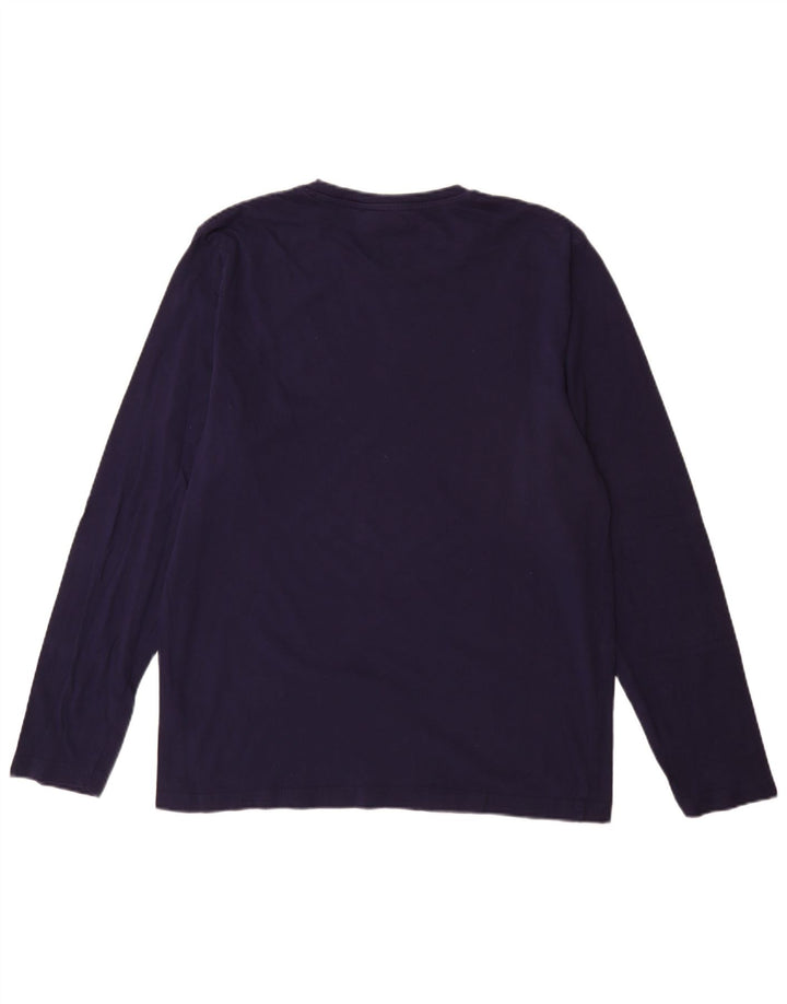 Top gráfico masculino Kappa manga comprida XL azul marinho algodão