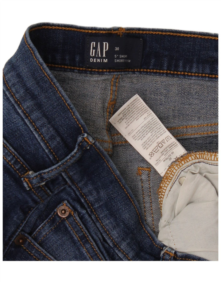 Shorts jeans feminino Gap W30 algodão azul médio