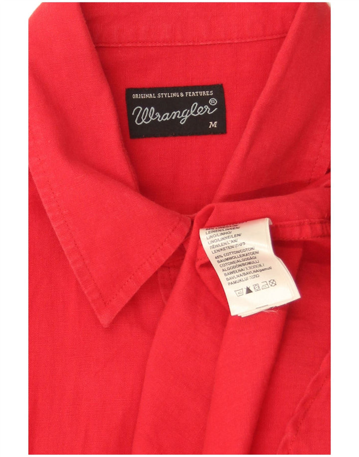 Camisa masculina de manga curta Wrangler linho vermelho médio