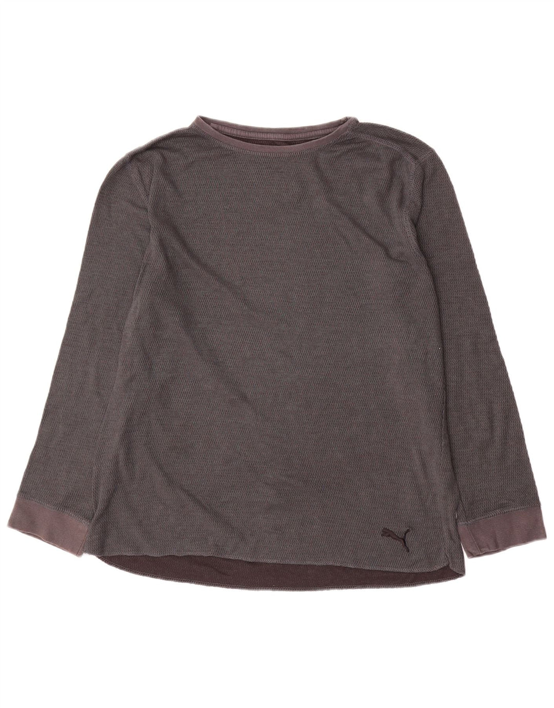 PUMA Mens Top Manga Longa Grande Algodão Cinza