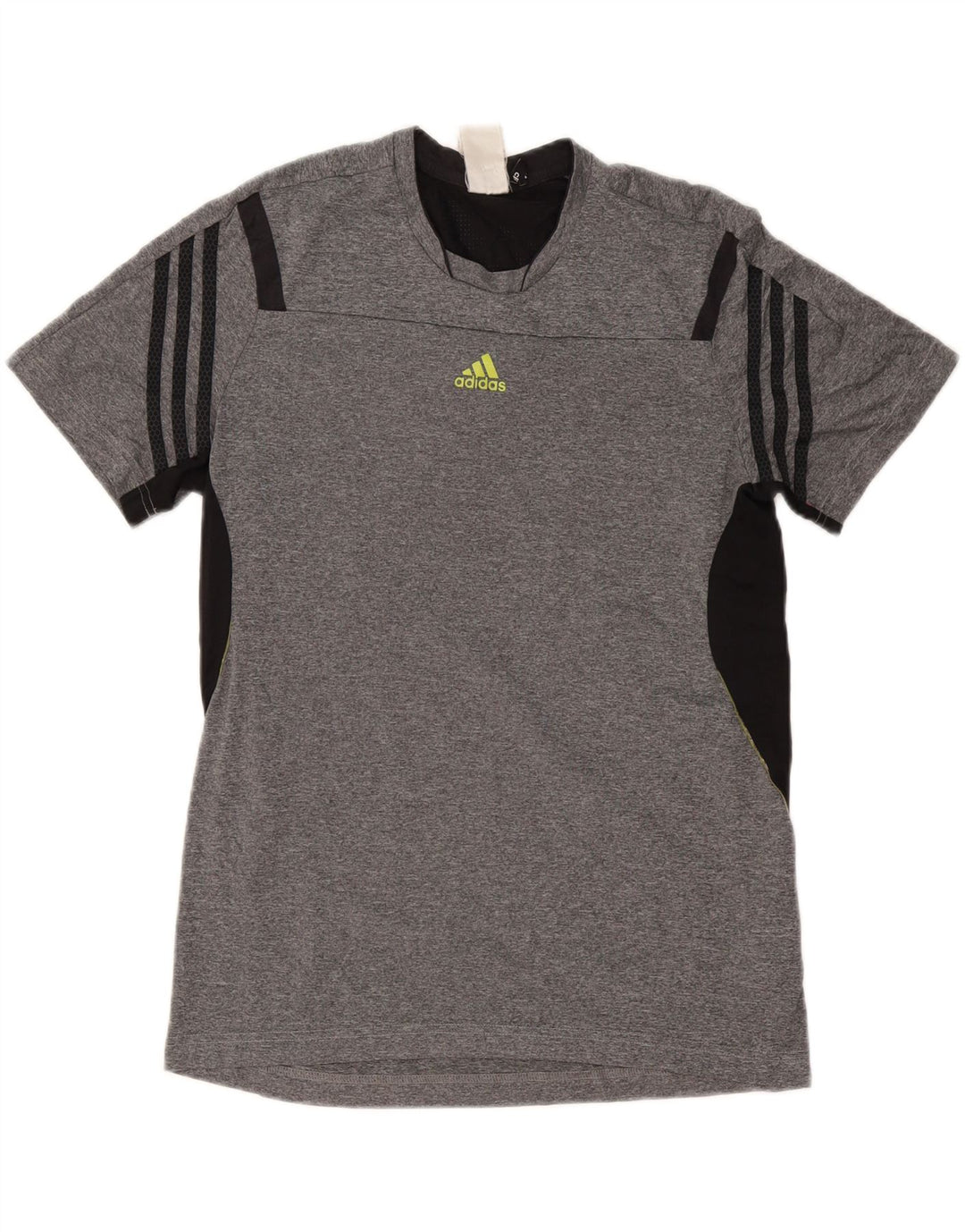 ADIDAS Mens Climacool T-Shirt Top Cinza Médio Colourblock Poliéster