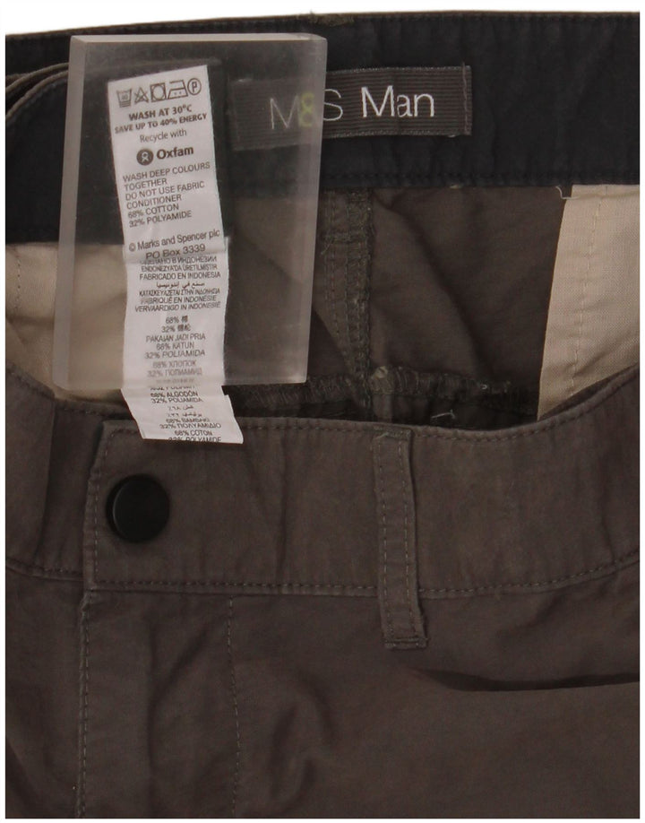 Shorts cargo masculino Marks & Spencer W42 2XL algodão cinza