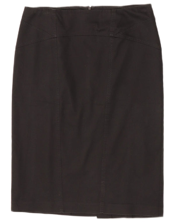 Saia lápis feminina Oasis UK 12 médio W30 algodão preto