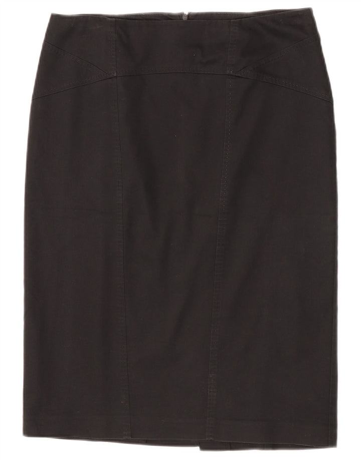Saia lápis feminina Oasis UK 12 médio W30 algodão preto