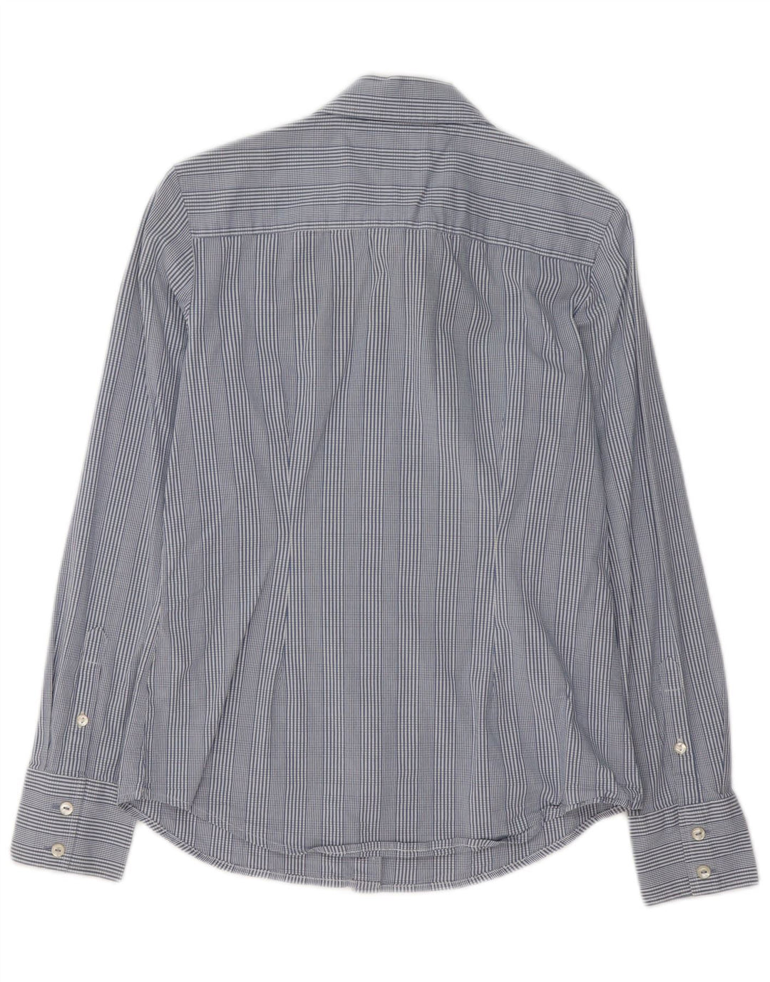 Camisa feminina Tommy Hilfiger UK 14 algodão xadrez azul médio