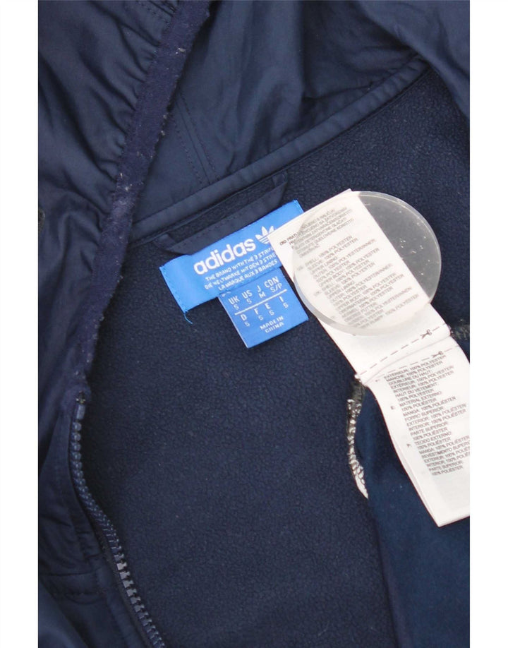 Adidas masculino zip moletom com capuz pequeno azul marinho colorblock poliéster