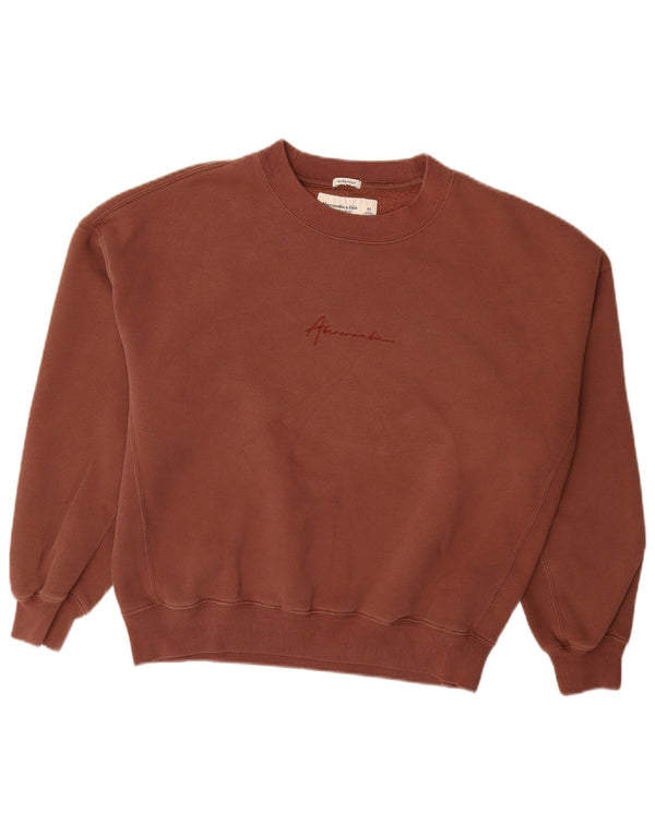Abercrombie & Fitch moletom masculino oversized jumper XS algodão borgonha
