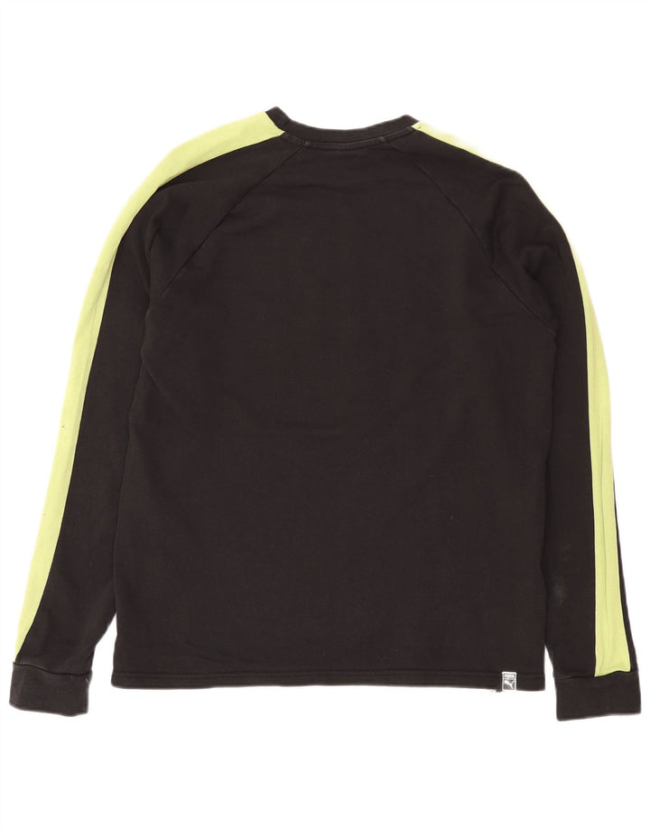 Puma moletom feminino jumper UK 14 médio preto colorblock algodão