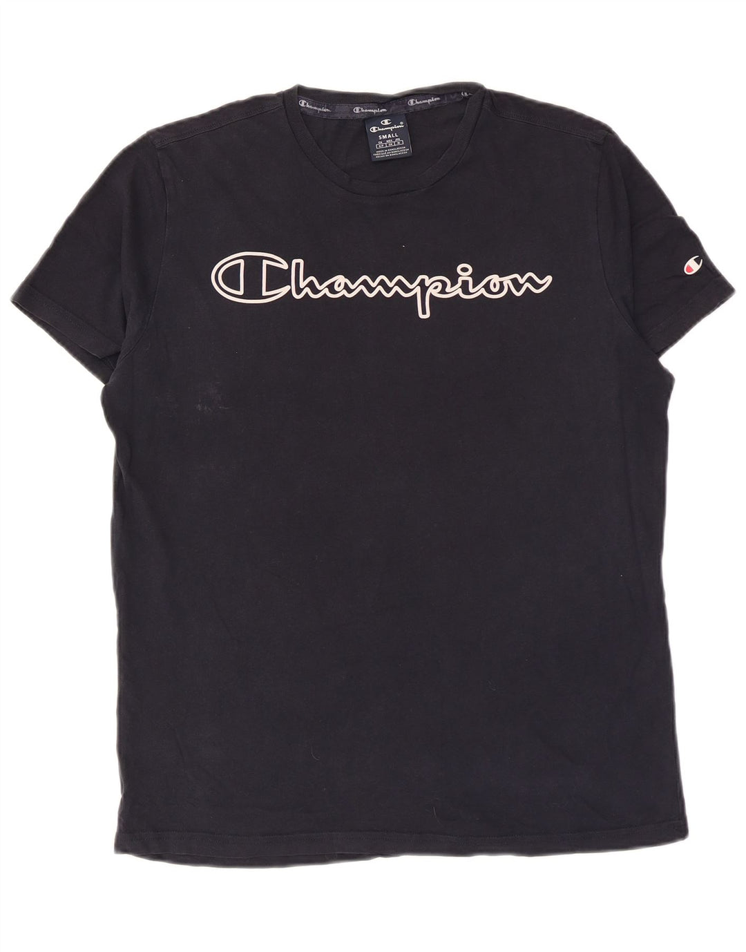 Camiseta gráfica masculina Champion pequena azul marinho