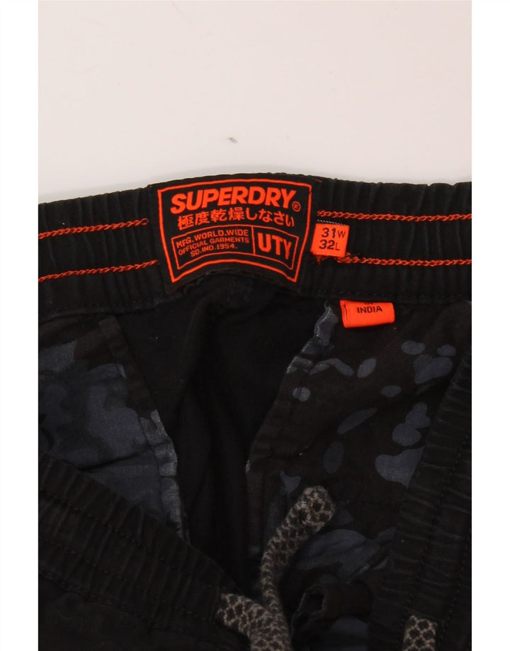 Calça cargo skinny masculina SUPERDRY W31 L32 algodão preto