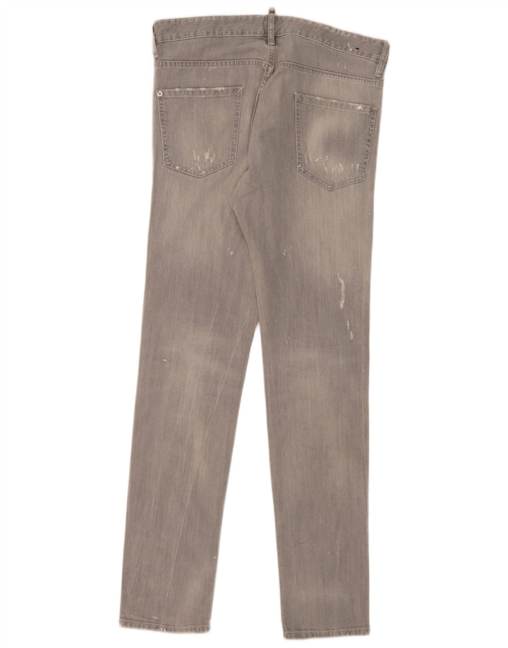 Dsquared2 Calça jeans feminina desgastada IT 50 XL W36 L35 algodão cinza