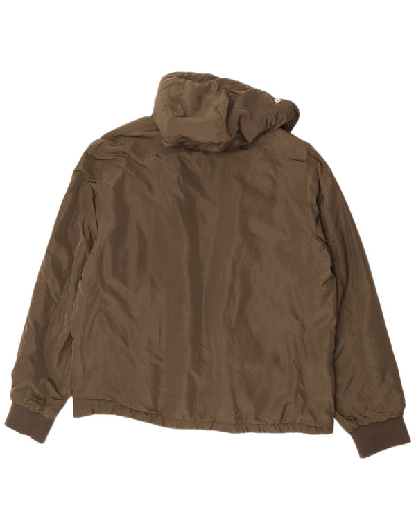 Zara Jaqueta bomber masculina com capuz Reino Unido 44 2XL Poliéster cáqui