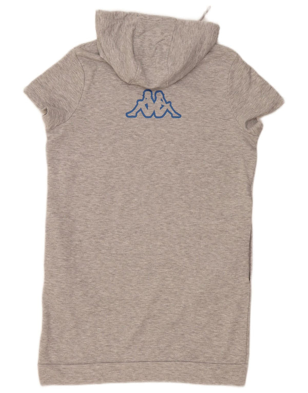 Vestido feminino Kappa com capuz estampado de manga curta Reino Unido 14 algodão cinza médio
