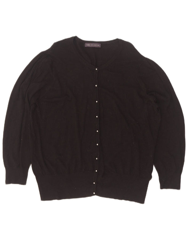 Suéter cardigã feminino Marks & Spencer UK 20 2XL viscose preta