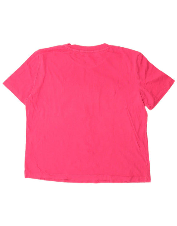 Camiseta feminina CALVIN KLEIN JEANS com estampa gráfica UK 18 XL algodão rosa