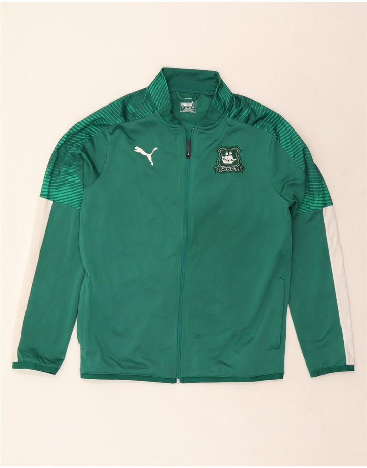 Puma Mens Tracksuit Top Jacket Grande Verde Colorblock Poliéster