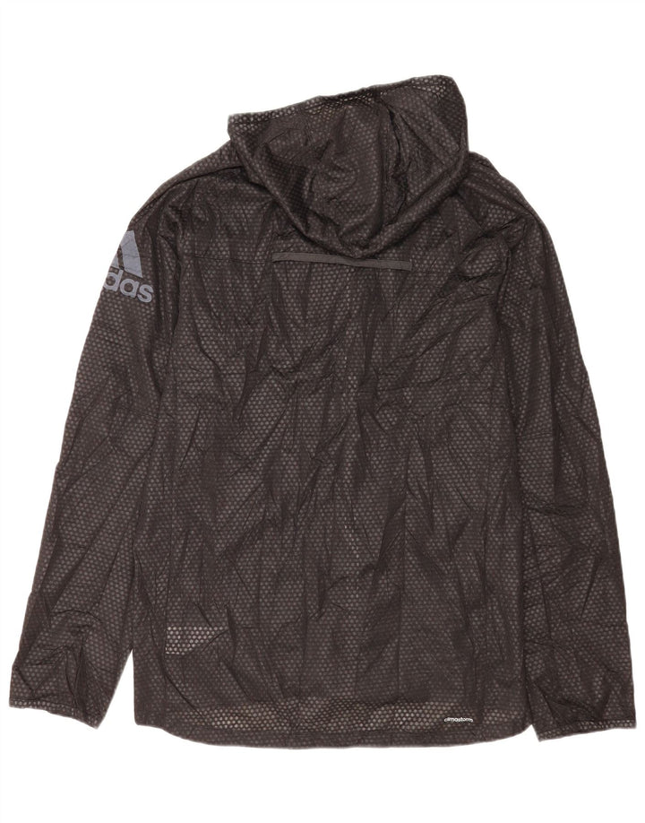 Adidas Mens Climawarm Hooded Rain Jacket UK 38 Médio Preto Manchado