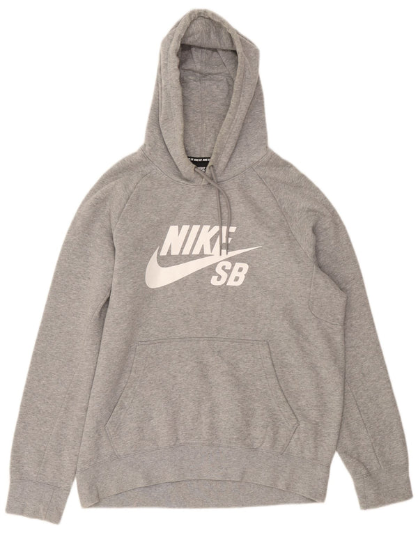 Nike Mens Nike SB Graphic Hoodie Jumper Médio Cinza Algodão Flecked