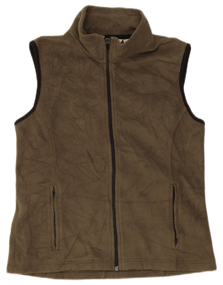 Eddie Bauer Womens Fleece Gilet UK 10 Pequeno Poliéster Cáqui