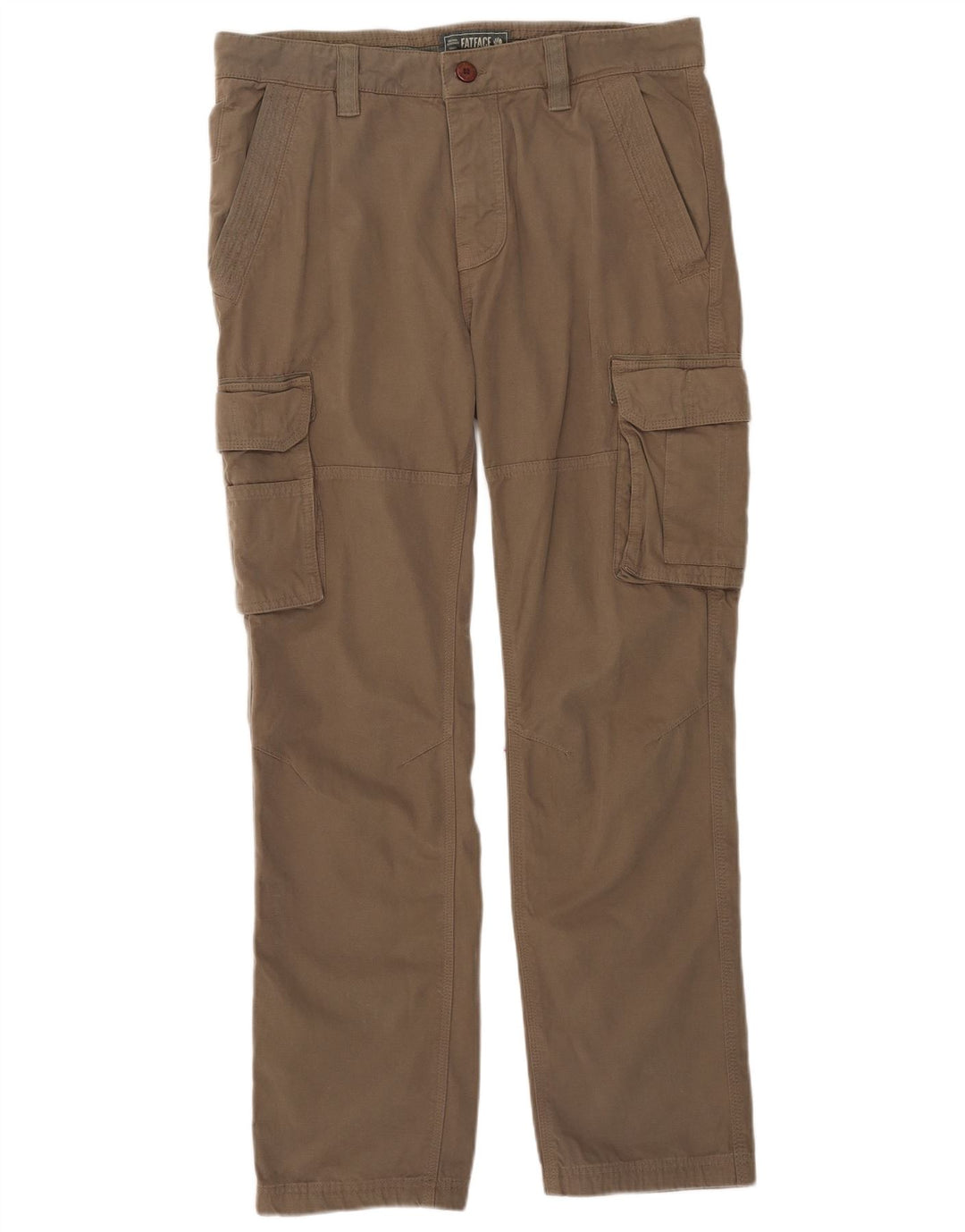 Calça cargo reta masculina Fat Face W34 L31 cáqui