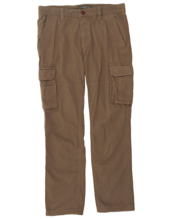 Calça cargo reta masculina Fat Face W34 L31 cáqui
