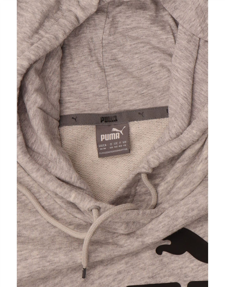 Puma feminino gráfico moletom com capuz Reino Unido 12 cinza médio