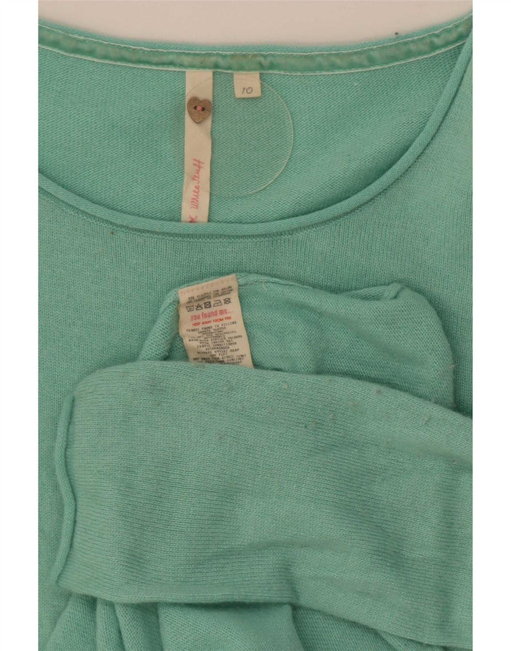 Suéter feminino com gola canoa White Stuff UK 10 viscose verde pequena