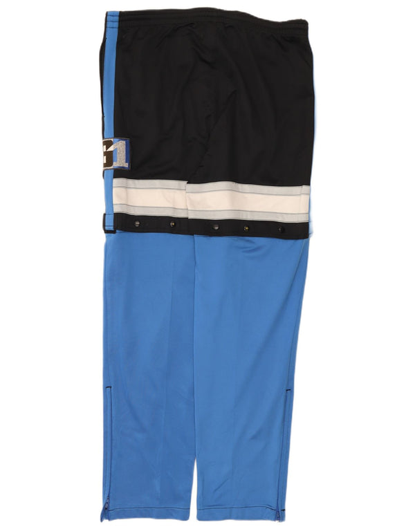 Calça de treino masculina vintage com bloco grande azul colorido