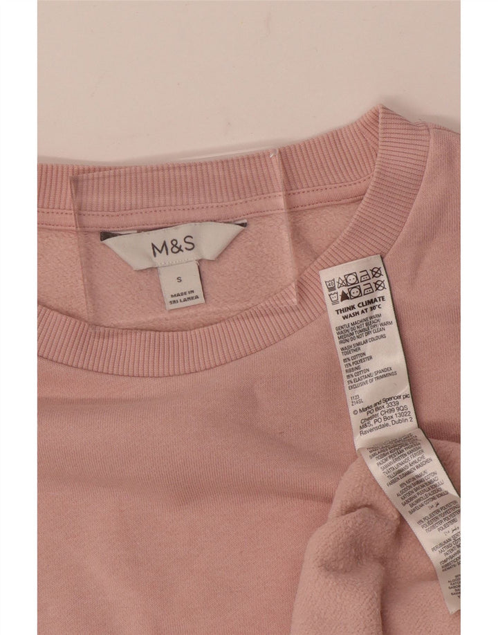 Suéter feminino Marks & Spencer de grandes dimensões Reino Unido 10 algodão rosa pequeno