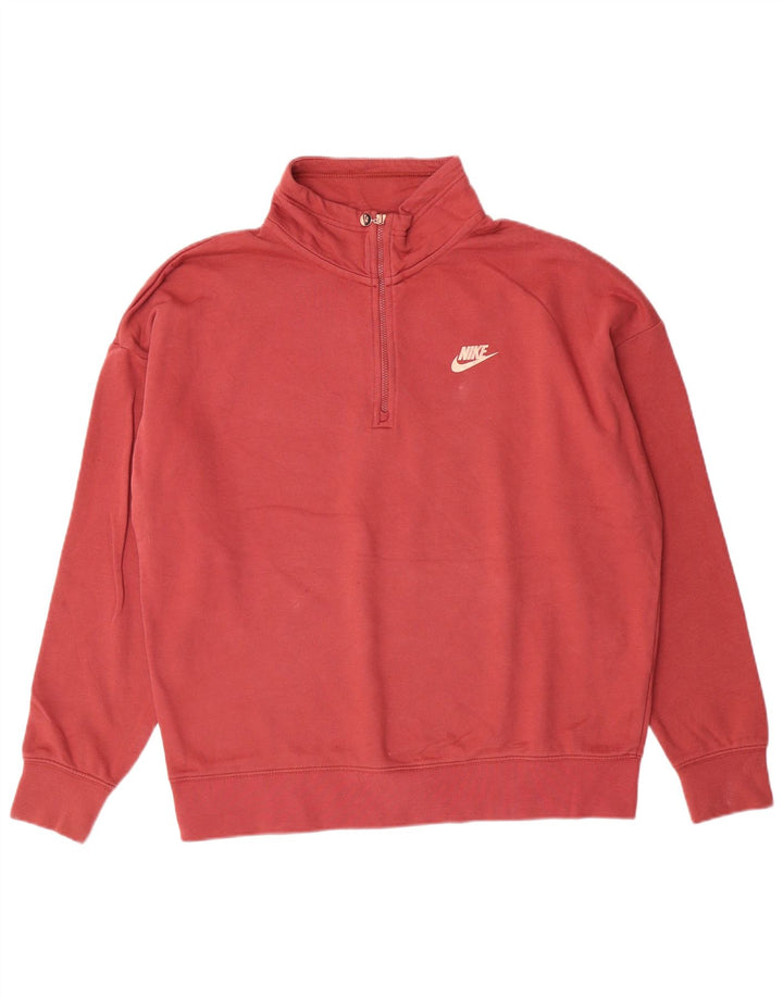 Moletom feminino NIKE com zíper e gola redonda grande UK 10 pequeno rosa