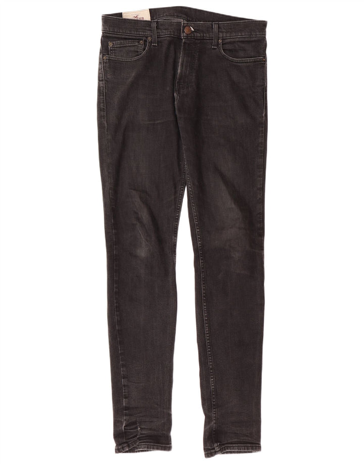 Calça jeans skinny masculina HOLLISTER W32 L34 algodão preto