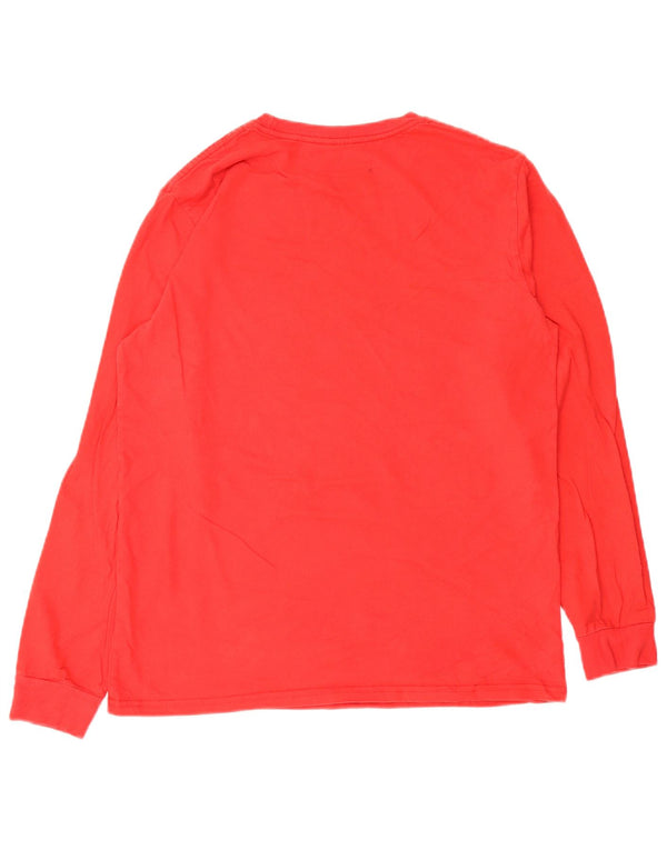 Camiseta masculina gráfica Volcom manga comprida grande algodão vermelho