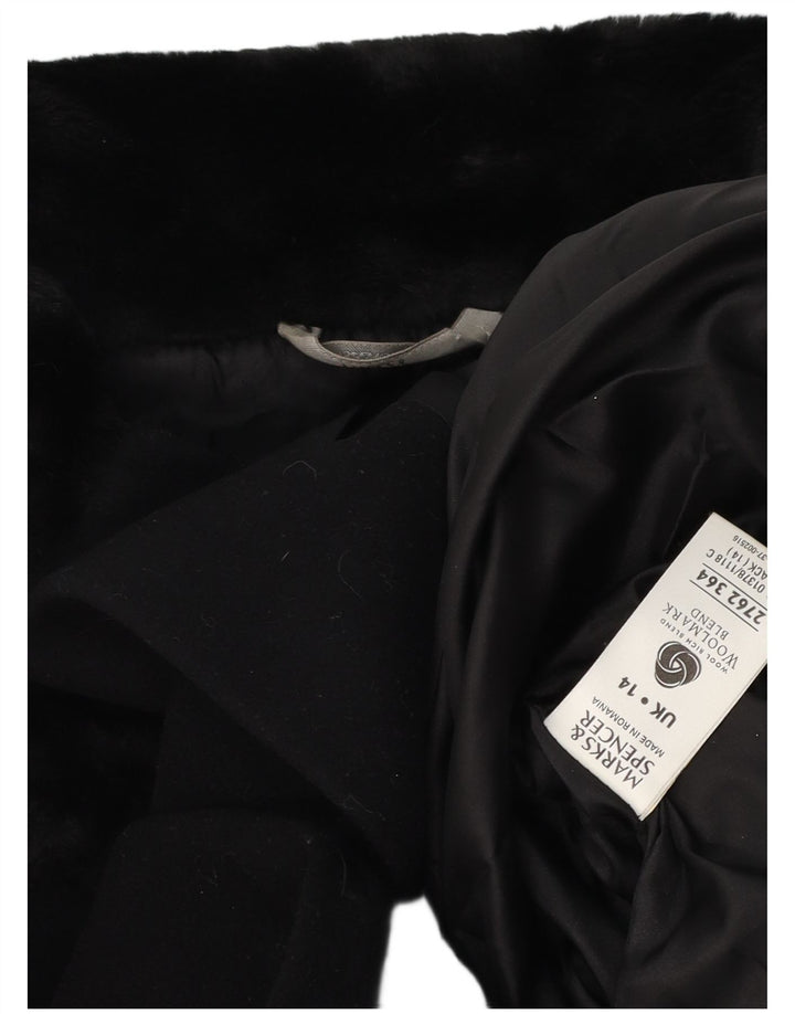 Sobretudo feminino MARKS & SPENCER UK 14 grande lã preta