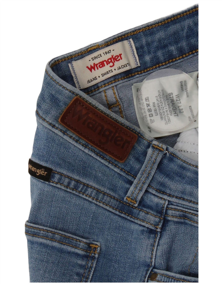 Jeans retos femininos Wrangler W27 L32 algodão azul