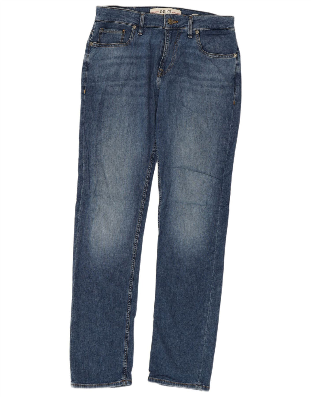 Calça jeans reta feminina GUESS W30 L31 azul algodão