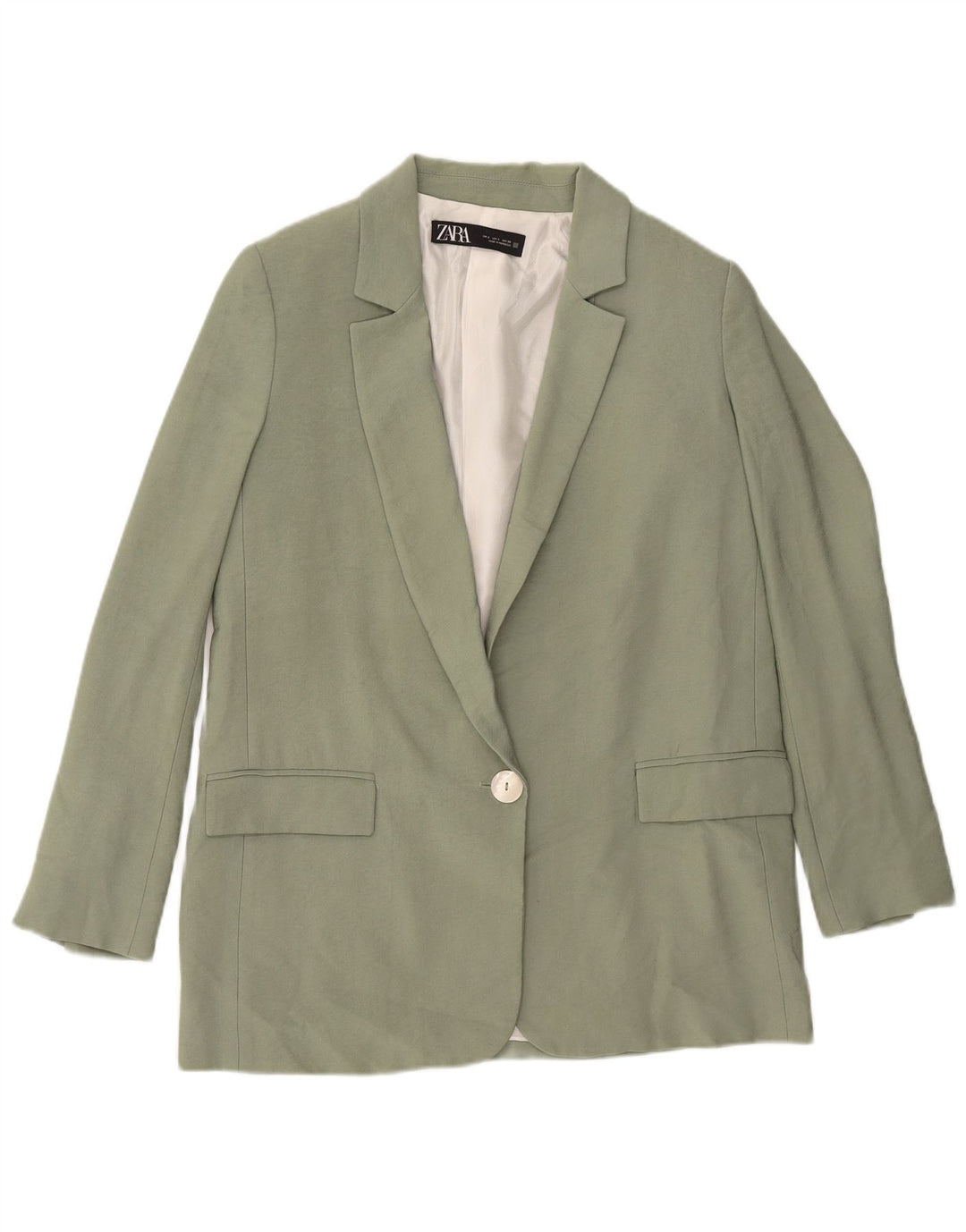 Jaqueta blazer feminina Zara com 1 botão Reino Unido 10 pequeno verde