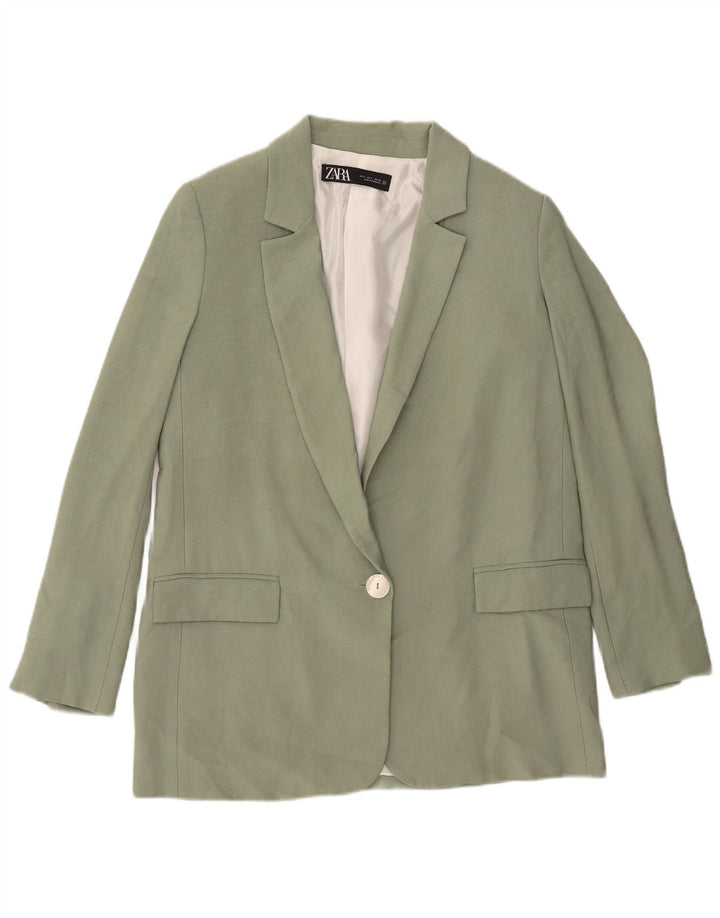 Jaqueta blazer feminina Zara com 1 botão Reino Unido 10 pequeno verde