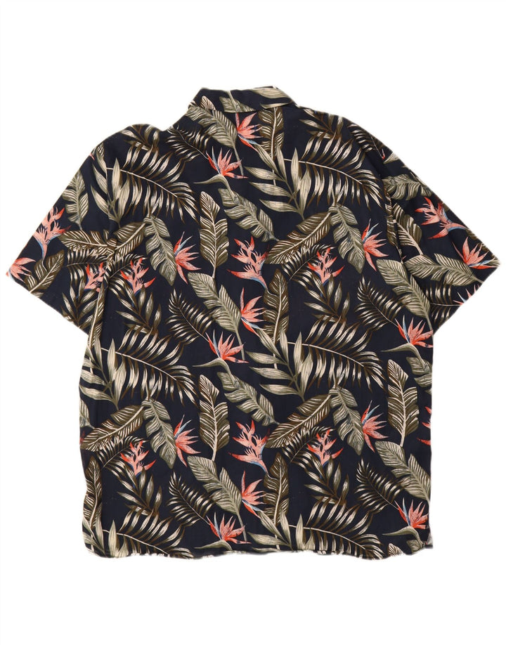 Camisa masculina de manga curta Jack & Jones grande azul marinho floral