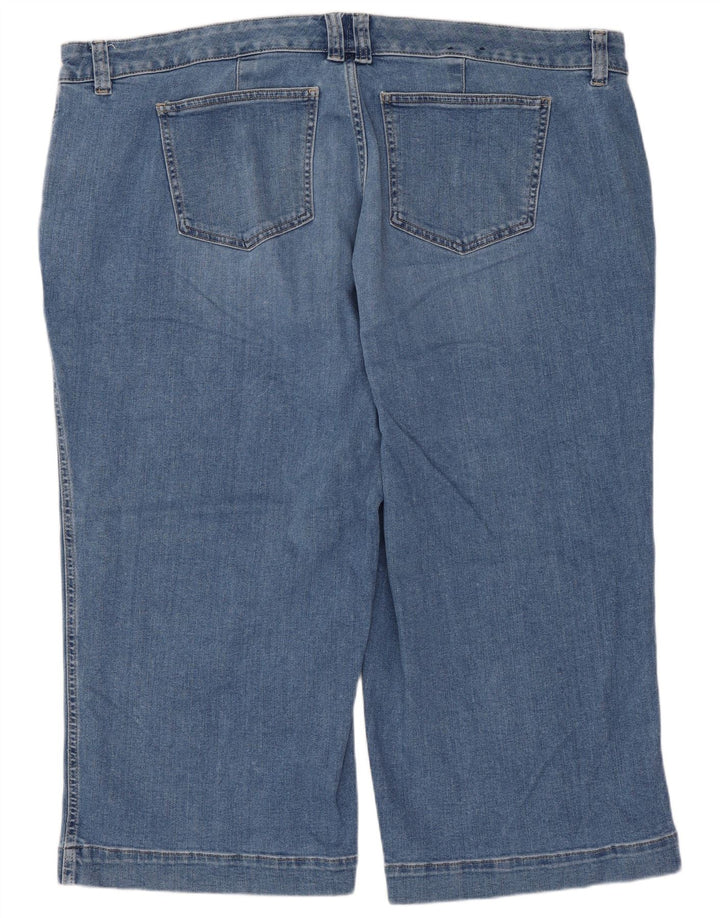 Calça Jeans Capri Feminina Chaps US 22 3XL W44 L21 Azul Algodão