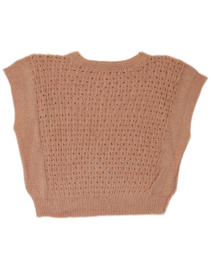 Regata feminina vintage com colete curto UK 12 rosa médio