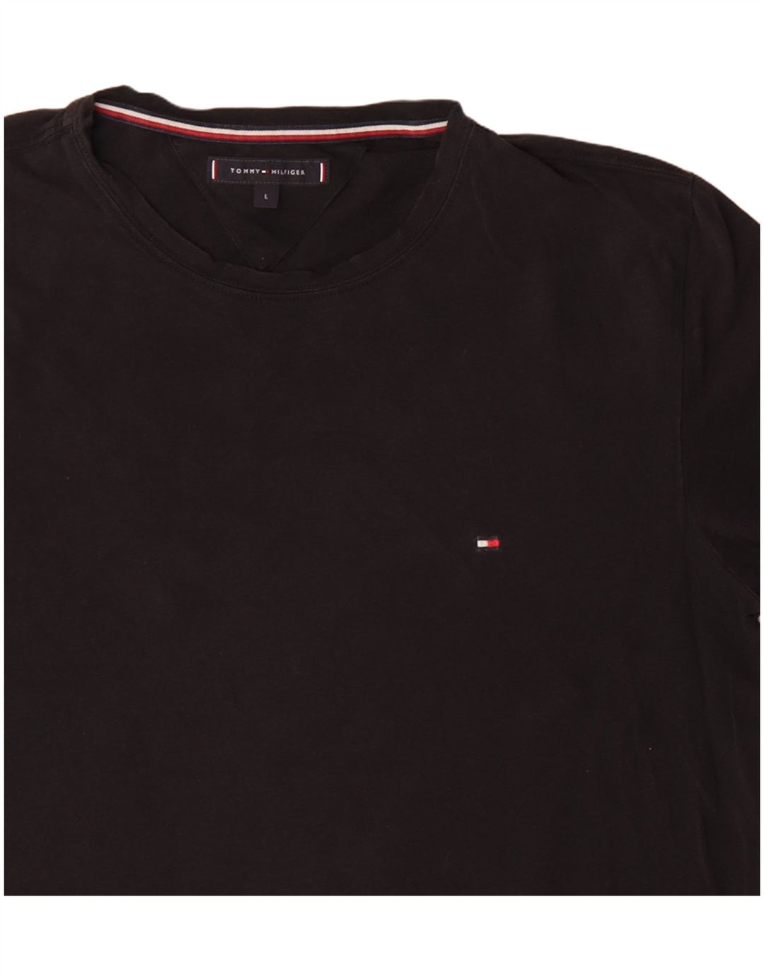 Tommy Hilfiger Camiseta masculina grande de algodão preto