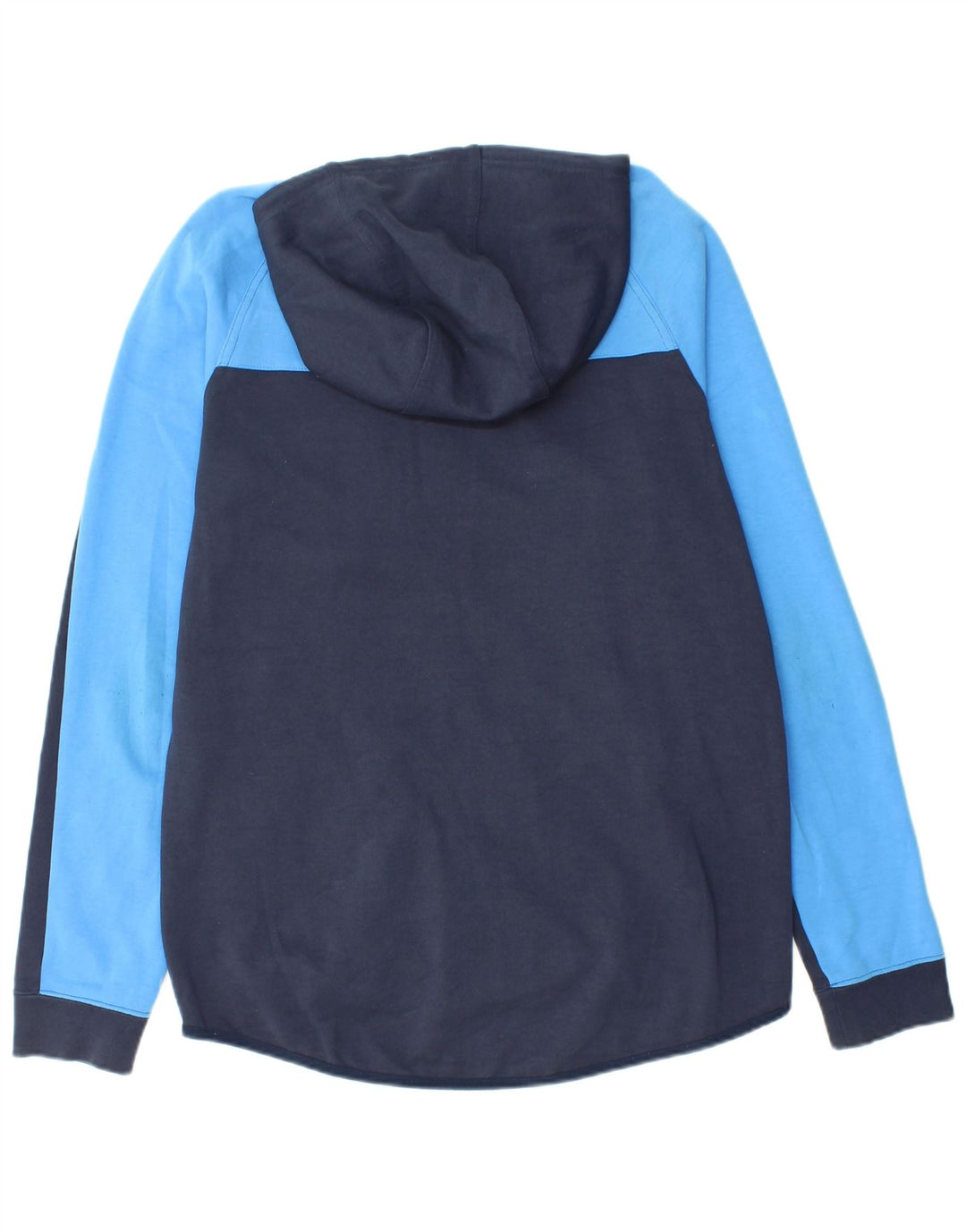 Suéter masculino NIKE com capuz e zíper grande azul marinho de algodão colorido
