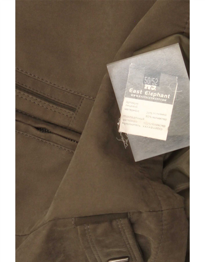 Jaqueta corta-vento masculina vintage IT 50 grande poliamida cáqui