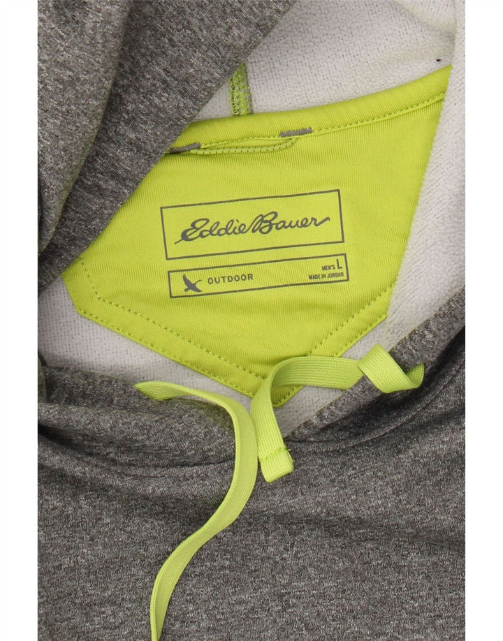 EDDIE BAUER Mens Hoodie Jumper Large Grey Polyester Vintage Eddie Bauer and Second-Hand Eddie Bauer from Messina Hembry 